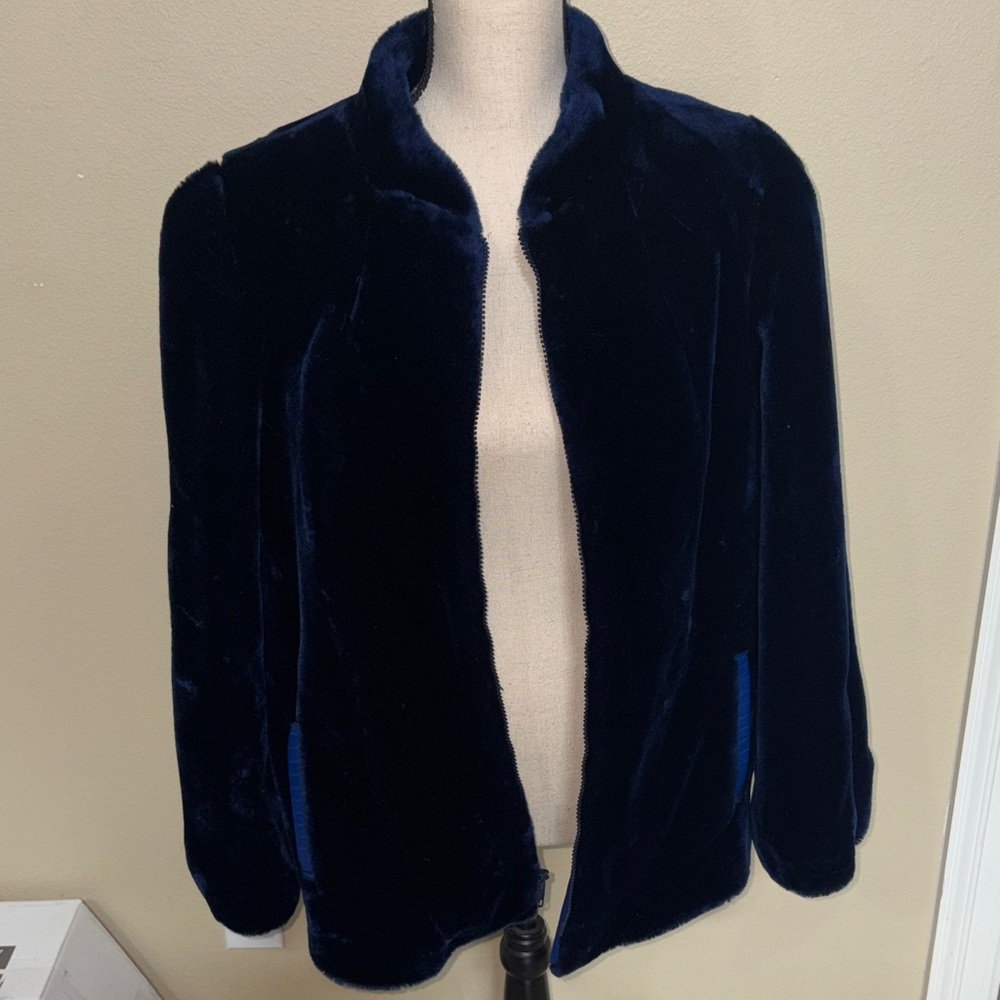 Lux Plush Navy Blue Women's Jacket